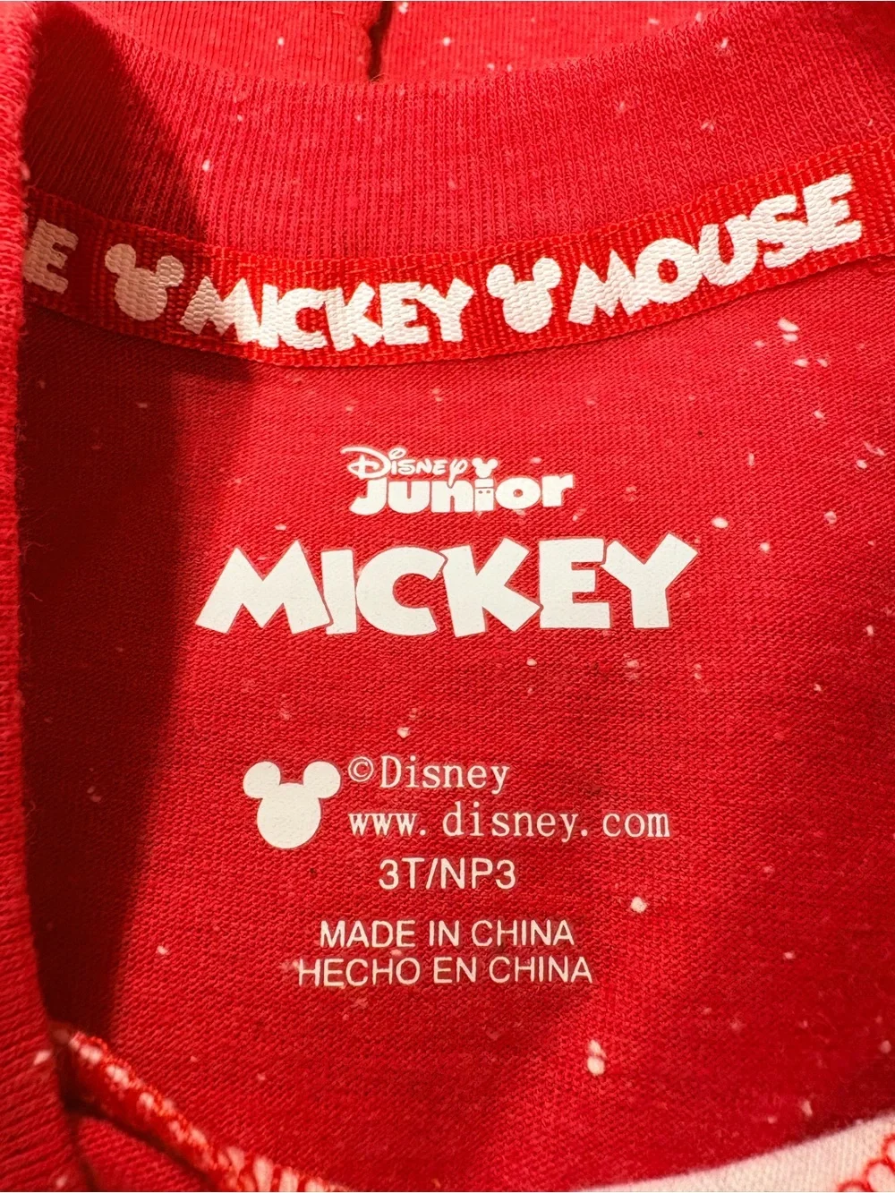 Disney Red, White and Black Mickey Peekaboo Short Sleeve Tee